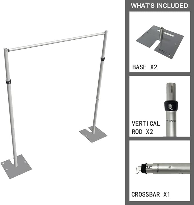 Portable Pipe and Drape Heavy Duty Backdrop Stand, ADJ Metal Frame and Heavy - Image 4