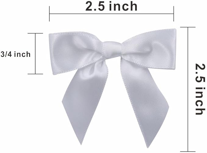 2.5" Hgzgch White Satin Ribbon Bow - Image 2