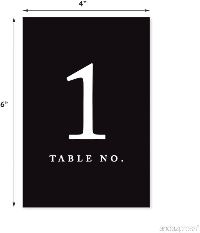 Andaz Press Table Numbers 1-20, 4x6-Inch Single Side, - Image 2