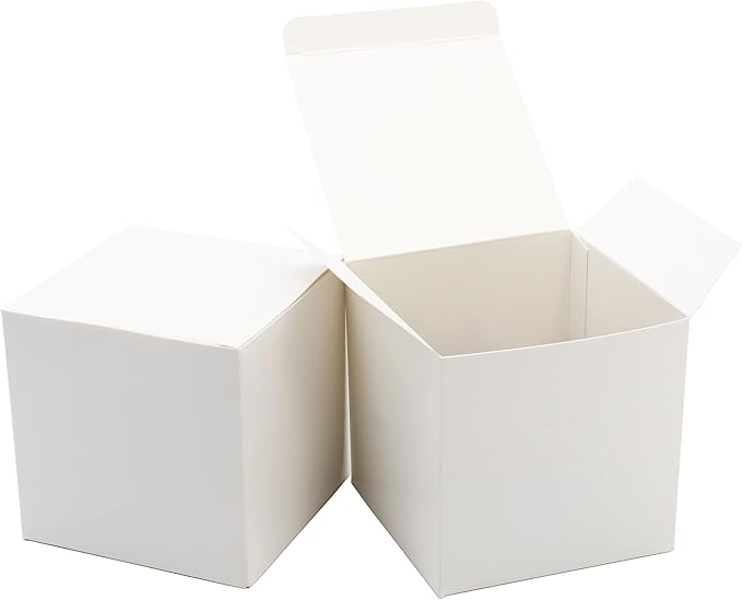 Oletx 25 Pcs White Paper Gift Boxes, Small Candy Boxes Bulk, Goodie Treat Boxes by Oletx