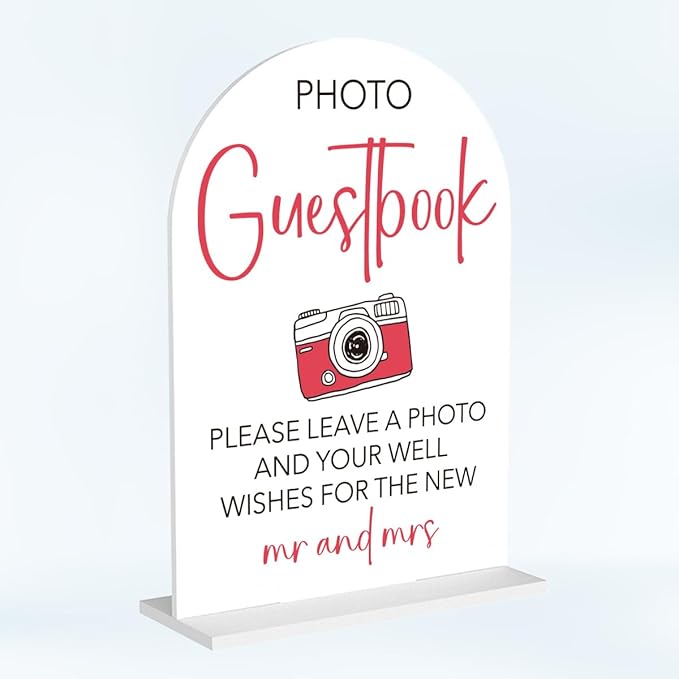 Wedding Photo Guest Book Sign Acrylic Arch Wedding Bridal Shower Baby Shower by Unknown