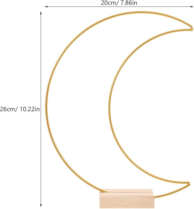Dining Table Decor 10 Sets Metal Floral Hoop Moon Shaped Metal Wreath Ring Stand - Image 6