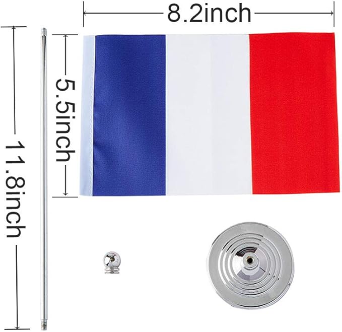 France Flag French Flags, Small Mini French Desk Flag, Used - Image 2