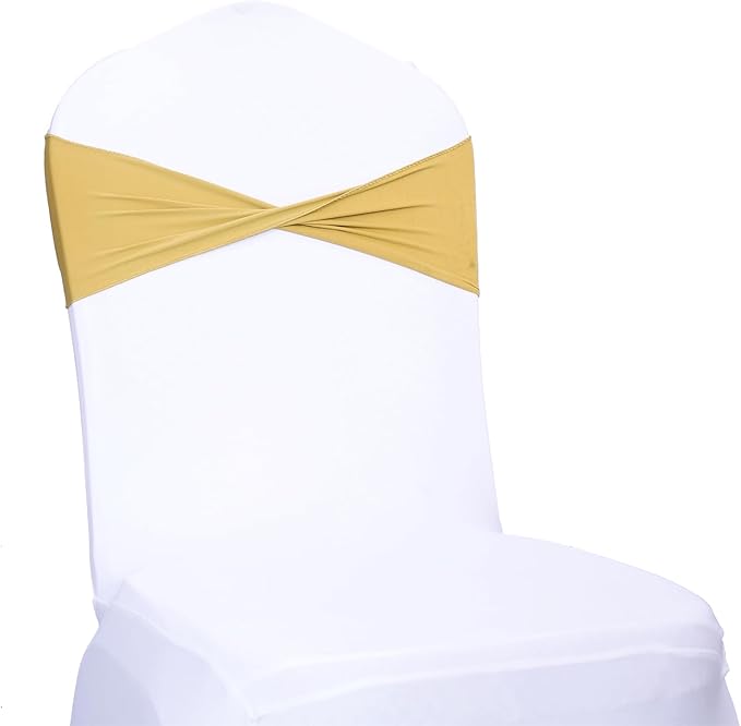 MDS Pack of 250 Spandex Chair Sashes Bows Elastic Stretch Dining Chair Bands - Image 3