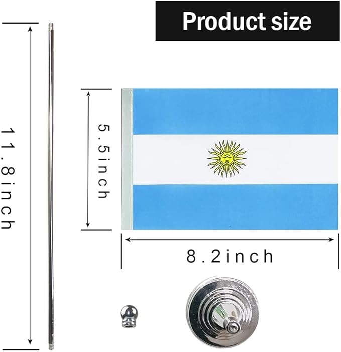 Argentina Flag Argentine Flags, Small Mini Argentine Desk Flag, Used - Image 2