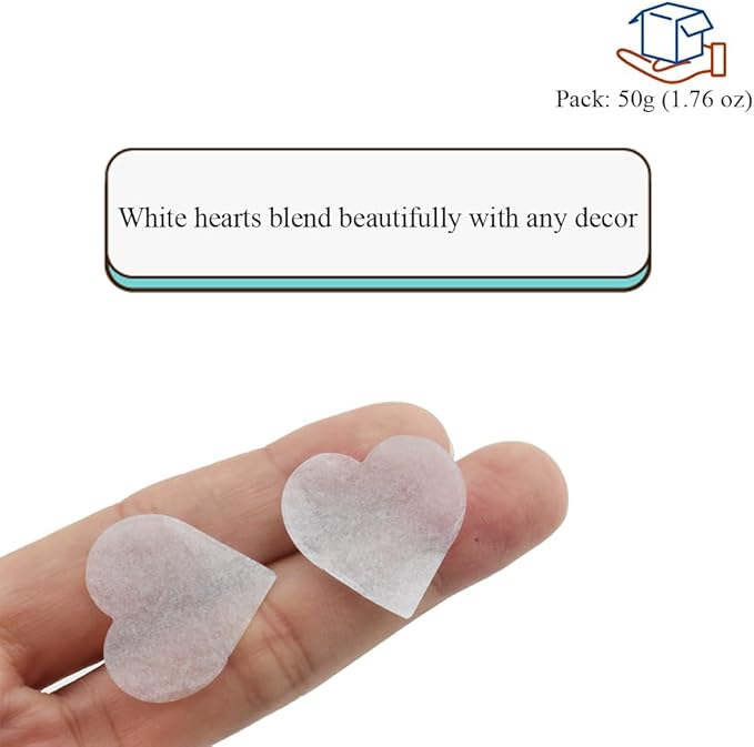 HAHIYO 0.78Inch White Heart Tissue Paper Confetti Table Decoration Confetti Dot - Image 6