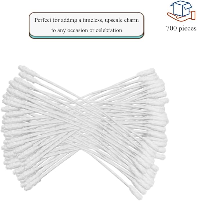 HAHIYO 700Pcs 2mm White Double-Head Flower Stamen - Image 5