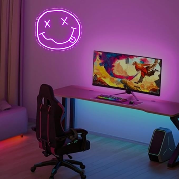 Smiley Face Neon Sign, Melting Smile Face LED Light Signs - Image 8