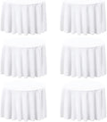 6 Pack White 60 Inch Round Tablecloths. Stain and Winkle Resistant Polyester by TableClothAndTableRunner