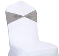 VDS Pack of 10 PCS | Silver Grey | Spandex Chair Sashes Bows Without Buckle | by VDS