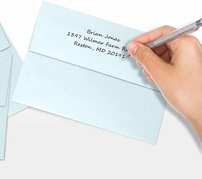LUXPaper A7 Invitation Envelopes | Peel & Press | 5 1/4" x 7 1/4" | Aquamarine - Image 6