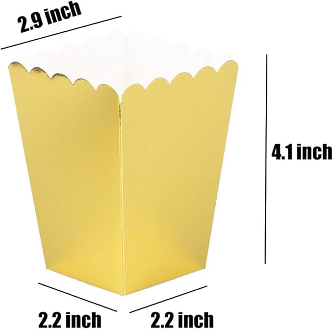 YESON Gold Popcorn Boxes Mini Paper Popcorn Box - Image 2