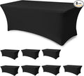 Table Cloths for 6 Foot Rectangle Tables-8 Pack Black Fitted Stretch Table by Enjoyidea