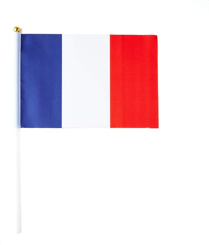 France Flag French Flag, Small Mini Handheld France Flags on Stick - Image 2