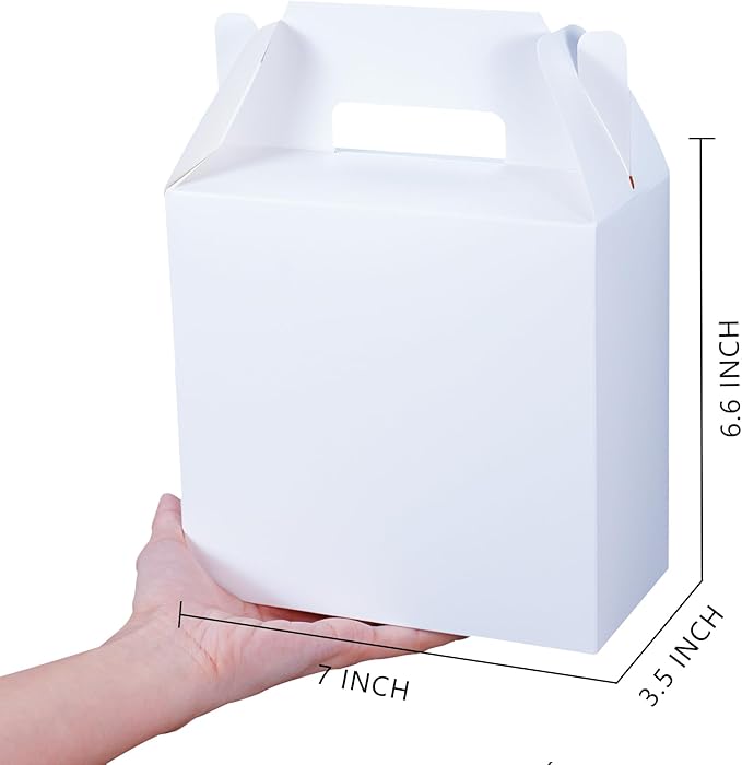 XAGLVV 24pcs White Gable Party Favor Boxes, 7 x 3.5 x 6.6 Inches, Kid Party - Image 2