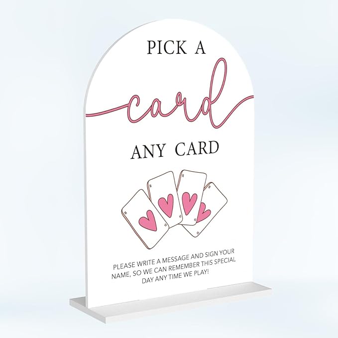 Wedding Playing Cards Guest Book Sign Acrylic Arch Wedding Bridal Shower Baby by Unknown