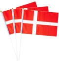 Denmark Flag Danish Flag, Small Mini Handheld Denmark Flags on Stick by Mflagperft
