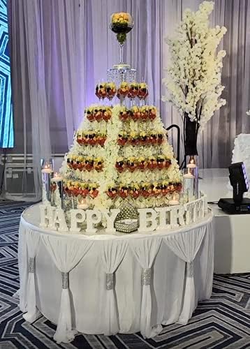 Suppromo White Tulle Table Skirts - Image 3