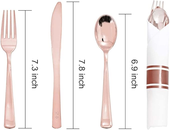 Supernal Set of 60 Packs Rose Gold Silverware - Image 2