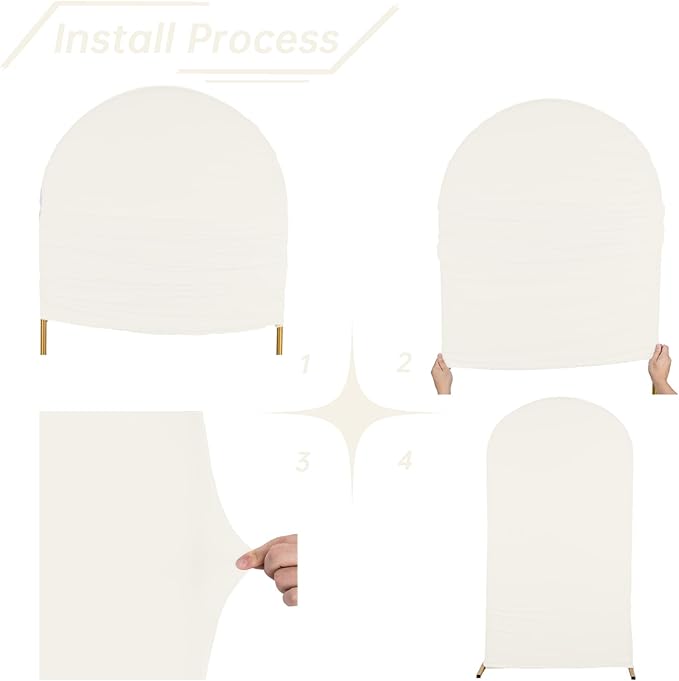 bricia Wedding Arch Backdrop Stand Cover, 6FT Double Sided Stretchy Arch Cover - Image 4
