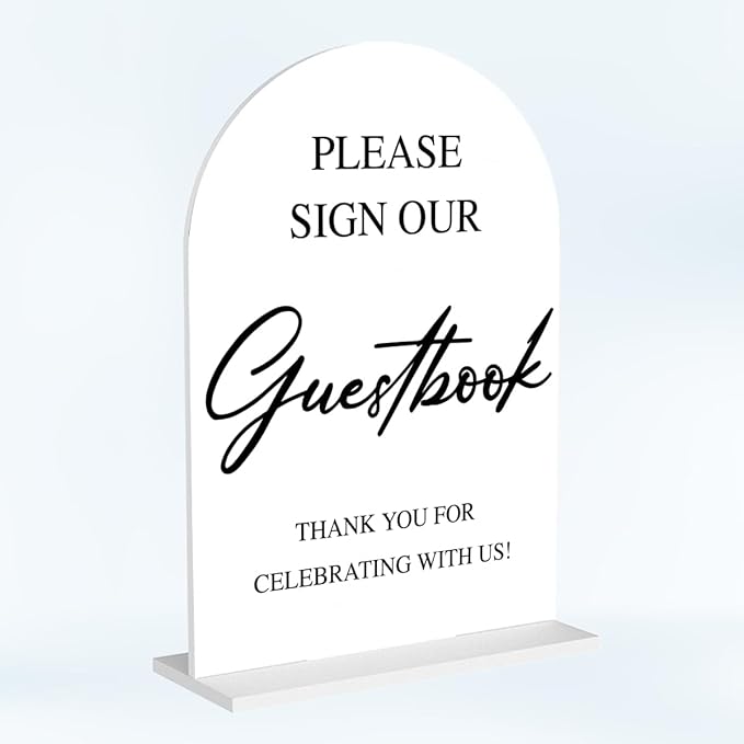 Wedding Guest Book Sign Please Sign Our Guestbook Sign Acrylic Arch Wedding by Unknown