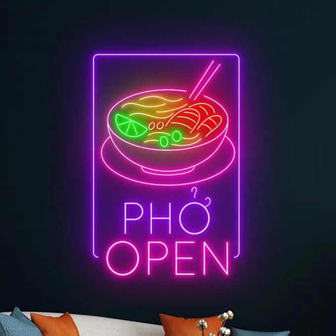 Phở Open Neon Sign, Pho Real Restaurant Led Sign, Pho Neon Light, Pho Led Light - Image 4