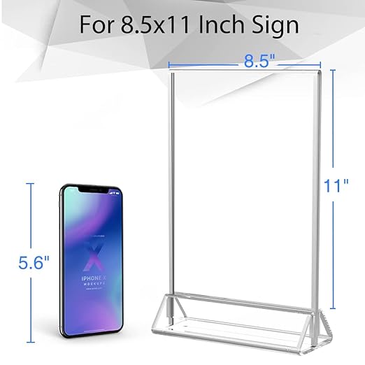 NIUBEE 6Pack 8.5x11 Clear Acrylic Sign Holder - Image 2