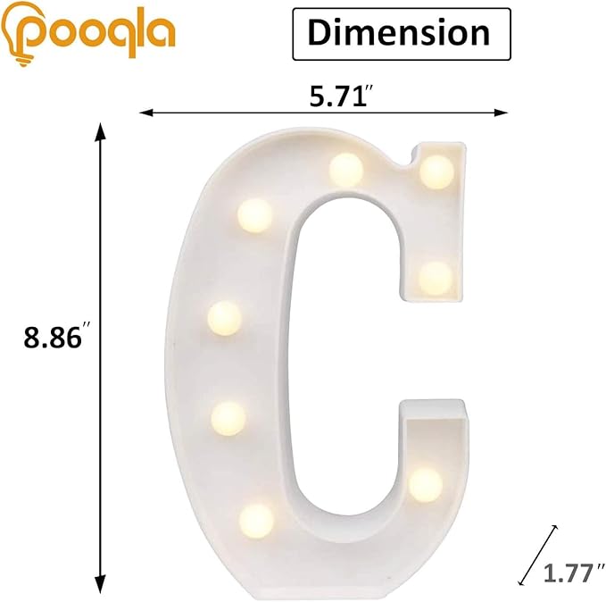 Pooqla LED Marquee Letter Lights, Warm White and Cool White Decorative Lighted - Image 5