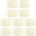 LTC LINENS 10 Pack 108 Inch Round Tablecloths Ivory by LTCLINENS