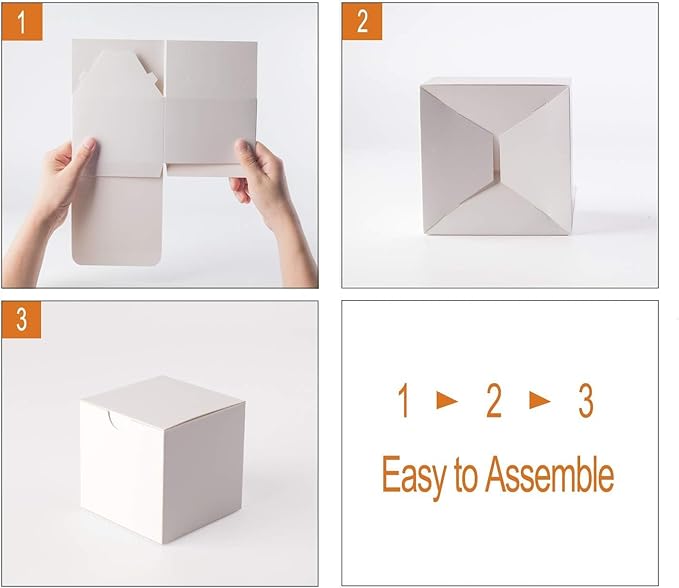 GEFTOL Gift Box 20 Pack 8 x 8 x 4 inches Fold Box Paper Gift Box Bridesmaids - Image 7