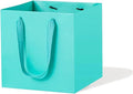 Teal Blue Paper Gift Bag Small Square Bottom Kraft Paper Bags by L%C3%B3ngF%C3%A8ngCh%C3%A9ngXi%C3%A1ng