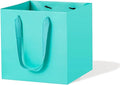 Teal Blue Paper Gift Bag 4 in Paper Box Small Square Bottom Kraft Paper Bags by L%C3%B3ngF%C3%A8ngCh%C3%A9ngXi%C3%A1ng