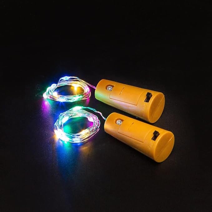 Wine Bottle Lights with Cork 15Pack 10 LED 40 Inches Battery Operated Silver - Image 7