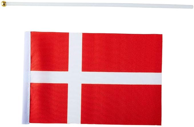 Denmark Flag Danish Flag, Small Mini Handheld Denmark Flags on Stick - Image 4