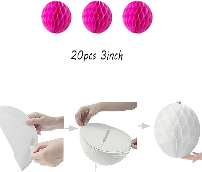 20pcs 3inch Honeycomb Flower Balls Party Honeycomb Balls Decoration Paper - Image 2