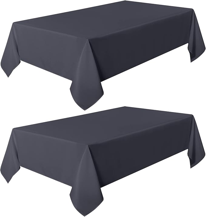 sancua 2 Pack Dark Grey Tablecloth 60 x 102 Inch, Rectangle 6 Feet Table Cloth - Image 8