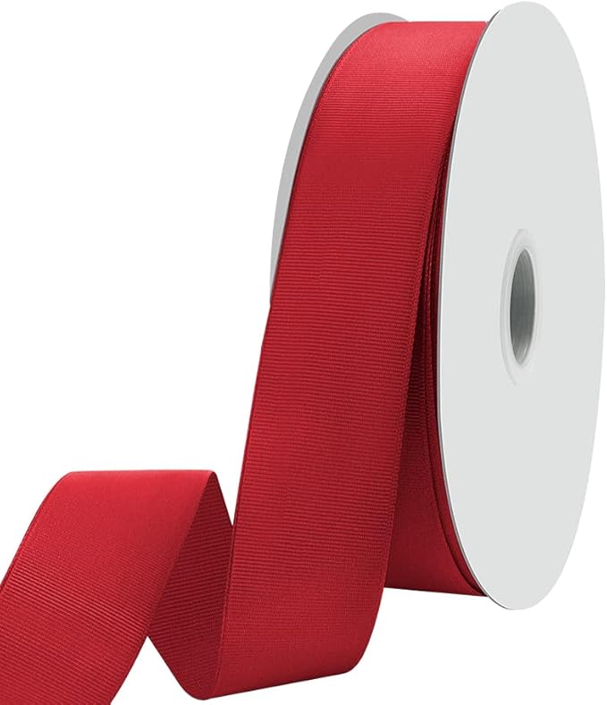 1-1/2" X 100 Yards Red Grosgrain Ribbon, Premium Grosgrain Ribbon by KMERLIFE