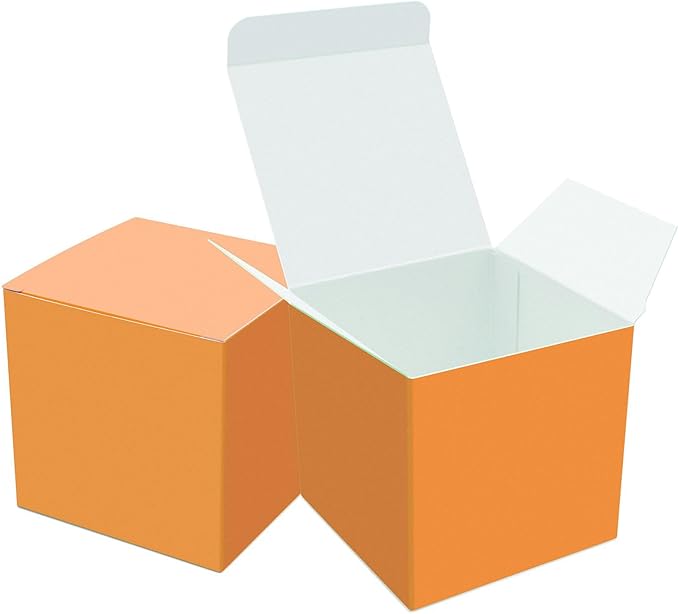 Oletx 25 Pcs Orange Paper Gift Boxes, Halloween treat boxes, Small Candy Boxes by Oletx