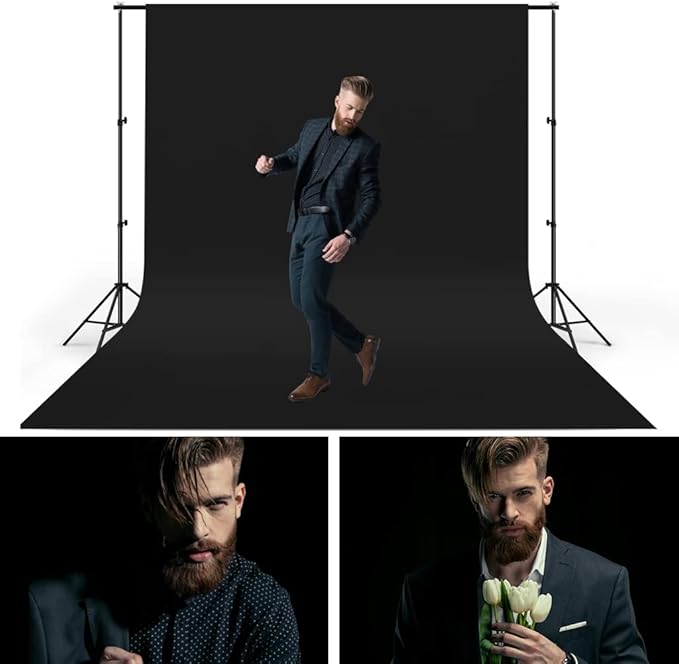 10X20ft Black Photo Backdrops for Photography, LCUIRC Two Rod Pocket Backdrops - Image 5