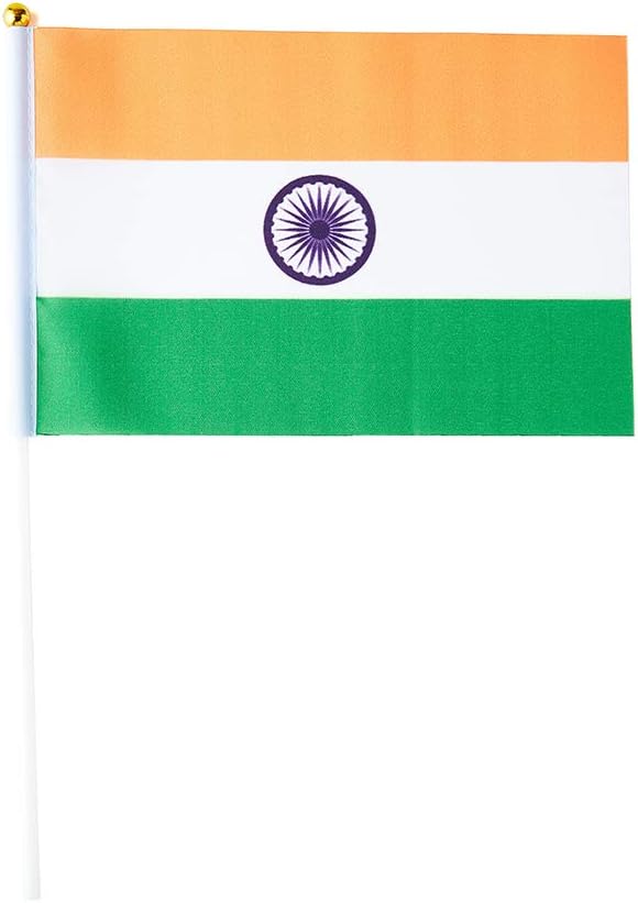 India Flag Indian Flag, Small Mini Handheld India Flags on Stick - Image 2