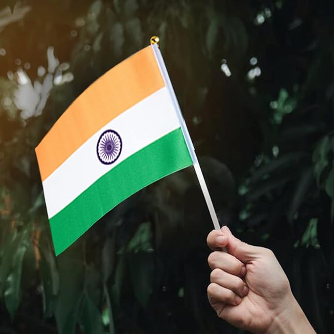 India Flag Indian Flag, Small Mini Handheld India Flags on Stick - Image 6