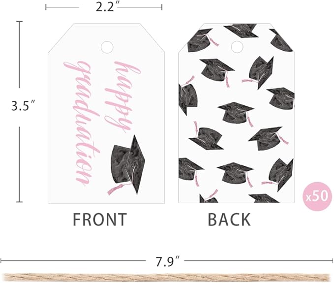 50 Pcs Graduation Gift Tags, Congrats Grad Party Favors Gift Tags - Image 2