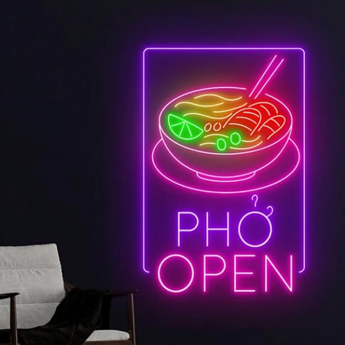 Phở Open Neon Sign, Pho Real Restaurant Led Sign, Pho Neon Light, Pho Led Light - Image 5