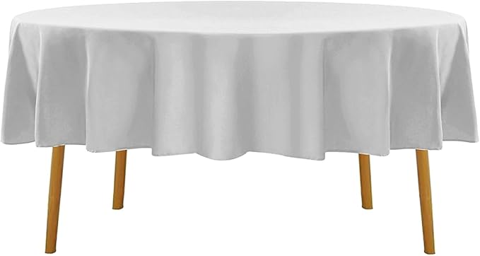60 inch Round Tablecloth Washable Polyester Table Cloth Decorative Table Cover - Image 2