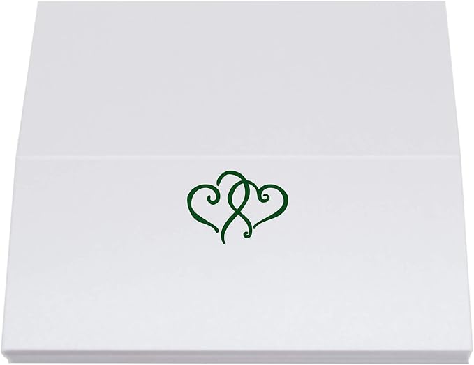Linked Hearts Place Cards, Hunter Green, Pre-cut and Scored - Image 5