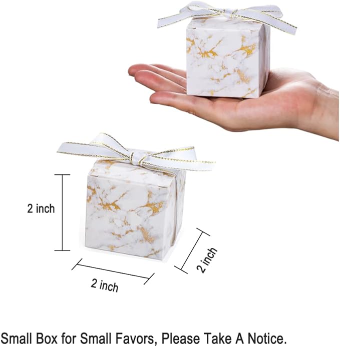 AWELL Small Marble White Gift Candy Box Bulk 2x2x2 inches - Image 5