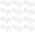 12 Pack Polyester Rectangle Tablecloth 90 x 132 Inch White Tablecloth by fani