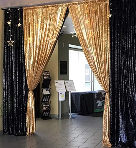 Eternal Beauty Sequin Backdrop Curtains, 2x8 Ft-2 Panels Black Back Drop - Image 9