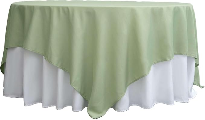 Efavormart 90" Sage Green Wholesale Linens Polyester Square Linen Tablecloth - Image 7