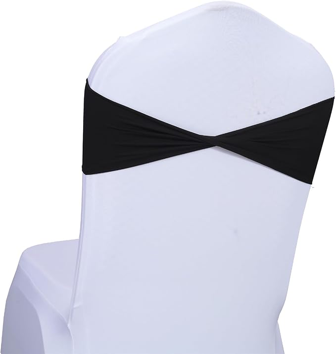 MDS Pack of 50 Spandex Chair Sashes Bows Elastic Stretch Dining Chair Bands by MDS